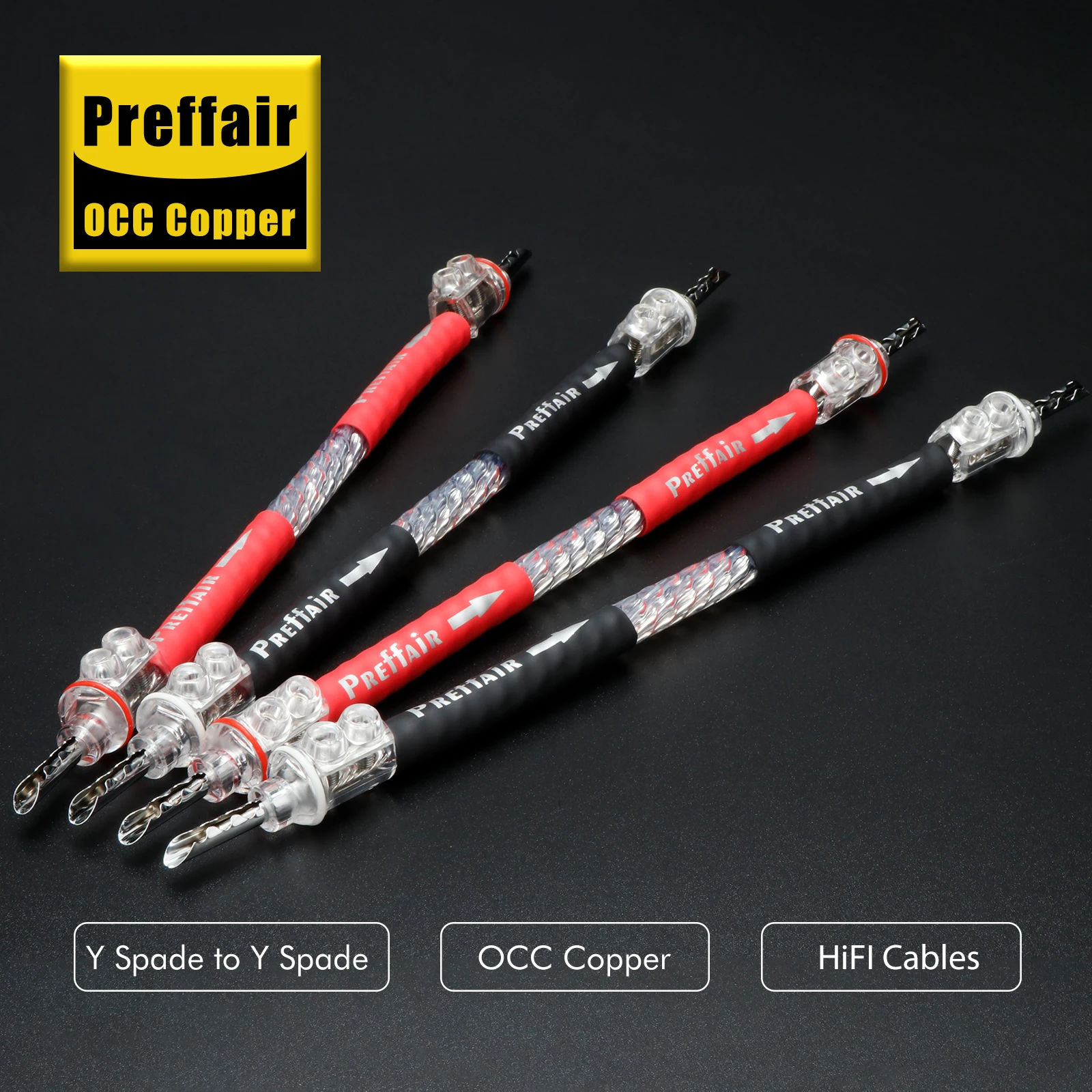 4 قطعة Preffair 7N OCC الفضة مطلي البلوز كابل الصوت فال جسر سلك كابل مكبر الصوت 10-30 سنتيمتر مع الموز/Y البستوني المقابس