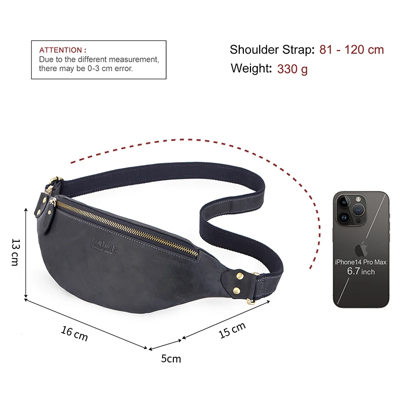 CONTACT\'S Casual Waist Bags For Women Leather Shoulder Bag Travel Small Chest Bag Women Fanny Pack Female Solid Color