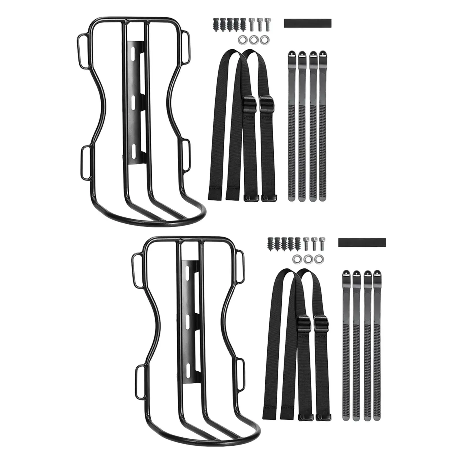 

Front Fork Bike Rack Lightweight Aluminum Bicycle Cargo Carrier Adjustable Straps for Touring Mountain Road Cycles