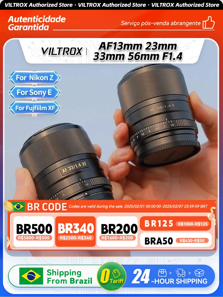 [Для Бразилии] Viltrox 13 мм 23 мм 33 мм 56 мм F1.4 APS-C объектив камеры для Fujifilm Fuji X XF Штатив для фотографий фотосессия XS20 13 23 33 1,4