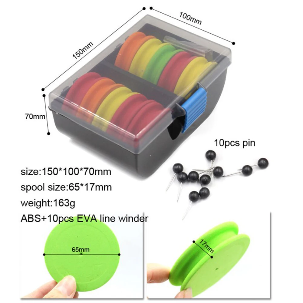 20 Pcs Every Box EVA Foam Spools Carp Fishing Rig Winders Line Leader With Pins Wire Board Winding Line Board Hook