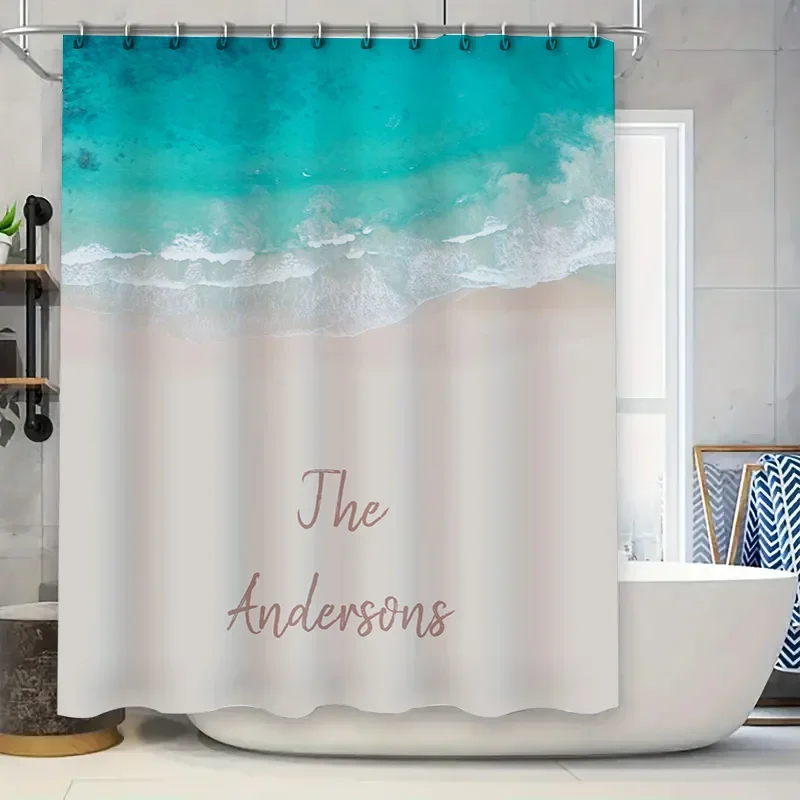 Cortina de ducha moderna con diseño de bambú, poliéster impreso en 3D, decoración del hogar, alfombra de baño impermeable, decorativa para baño, resistente al agua