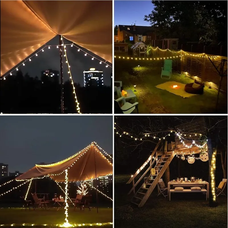 USB/بطارية قوة غلوب سلسلة أضواء مقاوم للماء مصابيح خارجية لجميع القديسين عيد الميلاد الزفاف حديقة جارلاند التخييم ديكور الحفلات