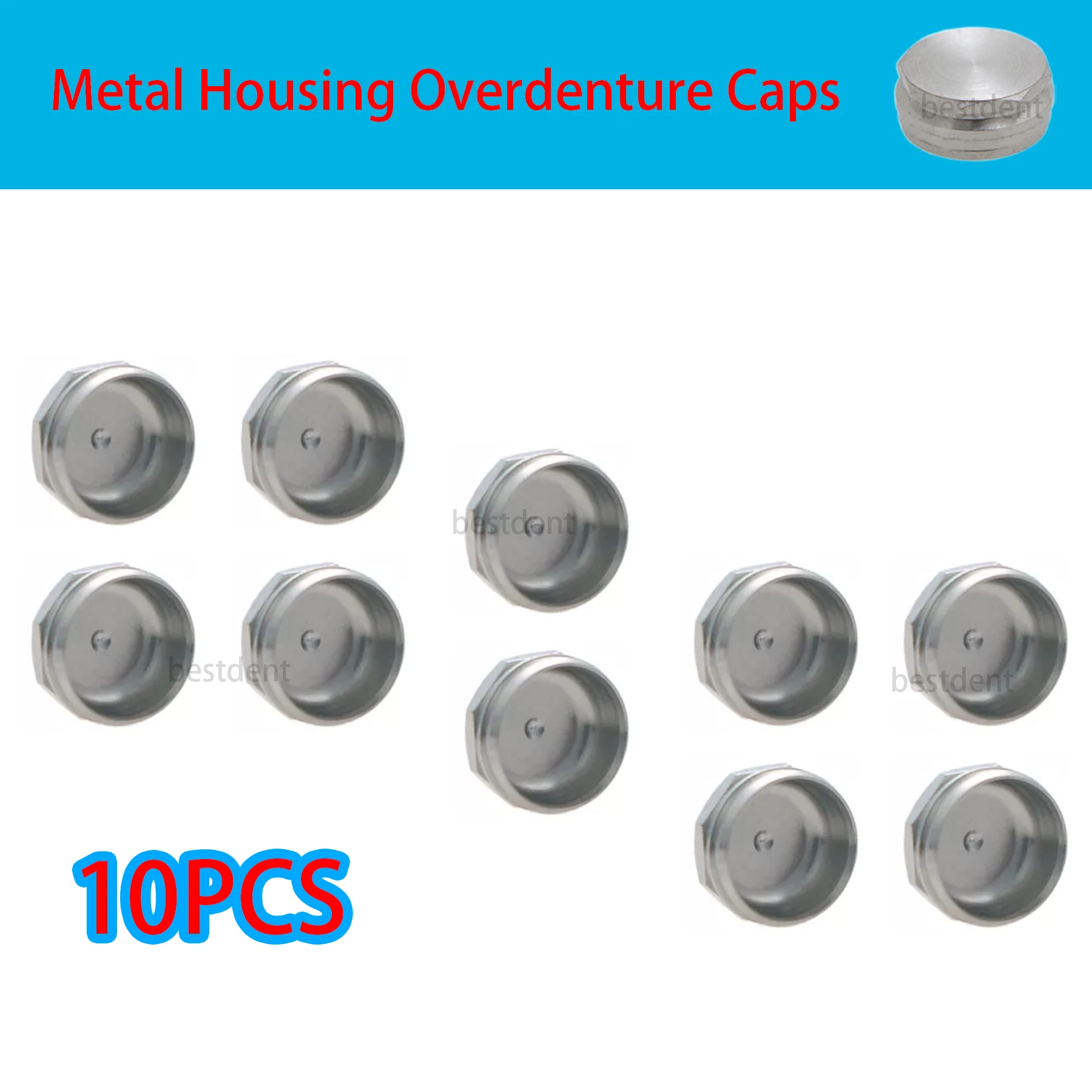 

10Pcs Dental Implant Metal Housing Cap for LOCATOR Abutment