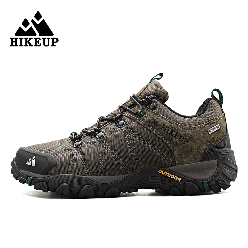  HIKEUP Non-slip Men Hiking Shoes Breathable Outdoor Wear Resistant Splashproof Climbing Men Sneaker Tourism Mountain Shoes 