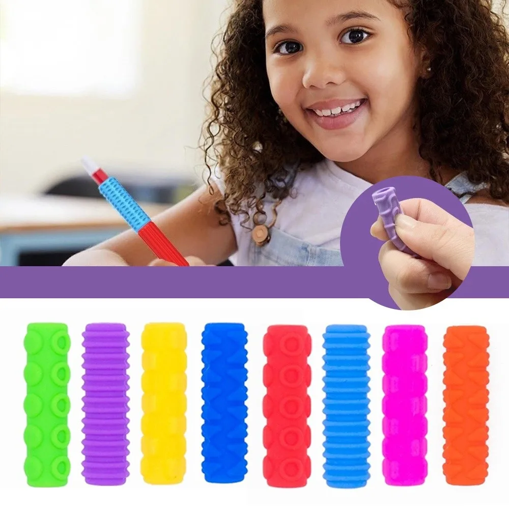 

Эргономичные ручки для ручек для письма, мягкие силиконовые многоразовые ручки-держатели для ручек, текстурированная поверхность, нескользящий держатель для карандашей, классные комнаты