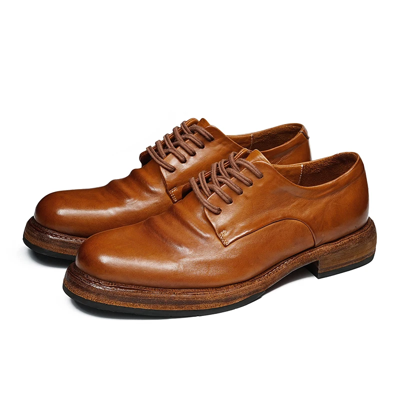 Luxury Horse Leather Shoes Men's British Handmade Shoes Welted Footwear Genuine Leather Soles Formal Business Shoe for Wedding