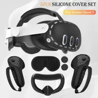 Juego de fundas de silicona para Oculus/Meta Quest 3, accesorios VR, cubierta protectora para empuñaduras de controlador, cubierta para auriculares y cubierta facial