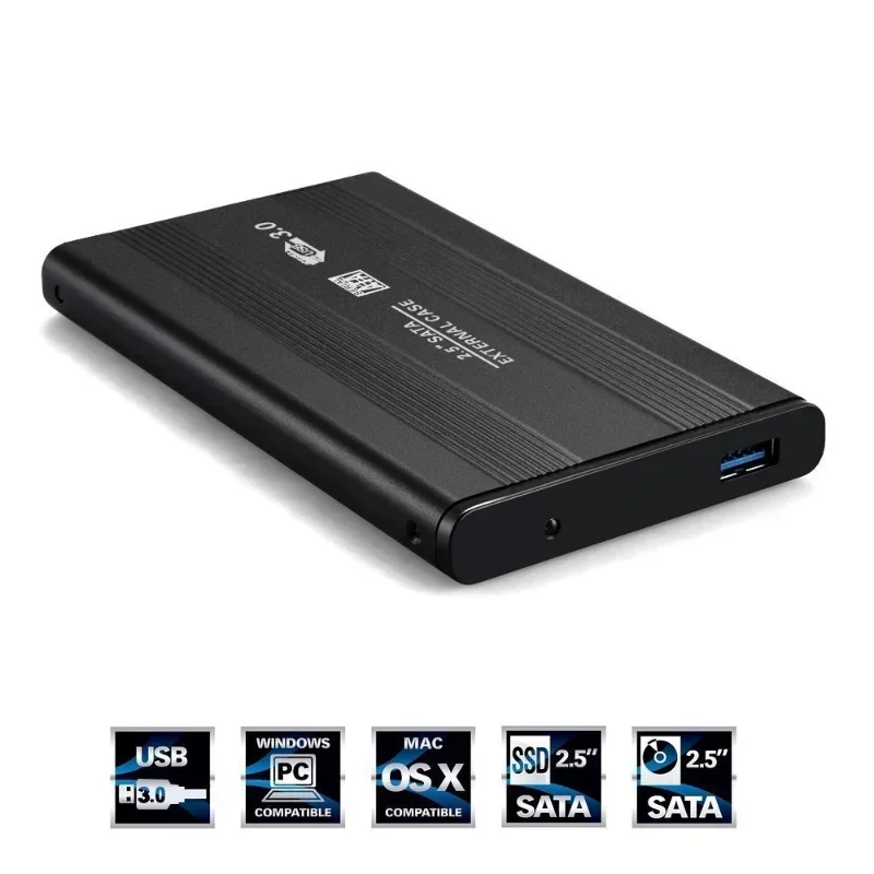 Carcasa de aluminio para disco duro externo, caja de SSD de 2,5 pulgadas, SATA III a USB 3,0, 5Gbps, compatible con conexión en caliente para Windows 1 piezas