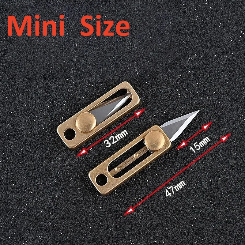 Mini Retractable Push Utility Knife Pendant Survival Gift Paper Box Cutter Envelope Opener Stationery Express Knife Office Suppl - view 4
