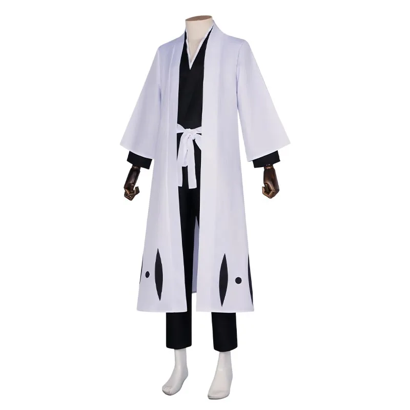 Anime Aizen Sousuke Cosplay Costume Bleach Cosplay Kuchiki Byakuya Captain Hitsugaya Toushir Captain Robe Kimono Outfit for Men view 3