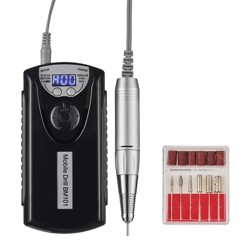 ที่กรอเล็บไร้สายสำหรับหัวเจียรเล็บเสียงรบกวนต่ำแบบชาร์จไฟได้ kikir Kuku elektrik เครื่องเป่าเล็บ30000รอบต่อนาที