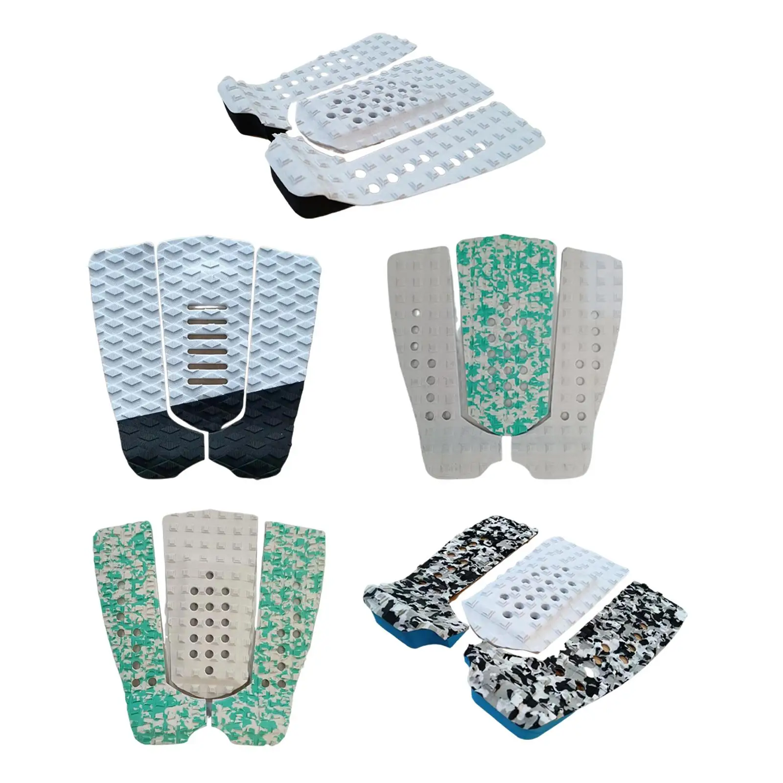 3Pcs Surfboard Traction Pad Deck Non Slip Adhesion EVA Pad for Snowboarding