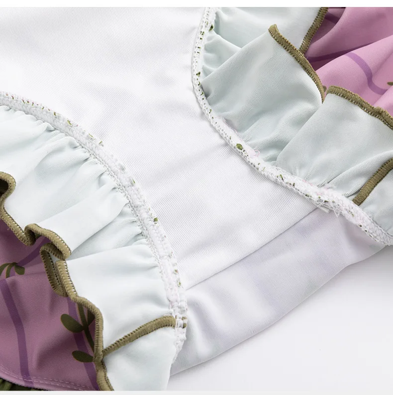 One-piece Swimwear Long Sleeve Ruffles Sun-proof Beach Bikini Girl's Swimsuits S4a53f67829d94c2f9dbe4aacb1b477d34