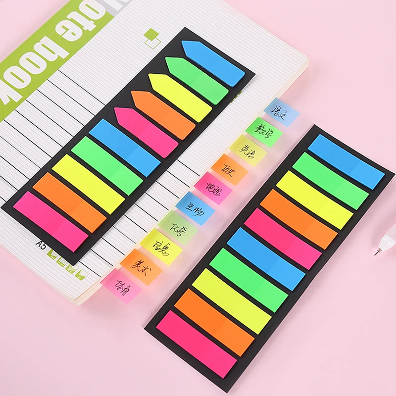 Color Transparent Fluorescent Index Tabs Flags Sticky Note For Page Marker Planner Stickers Office School Stationery 200pcs