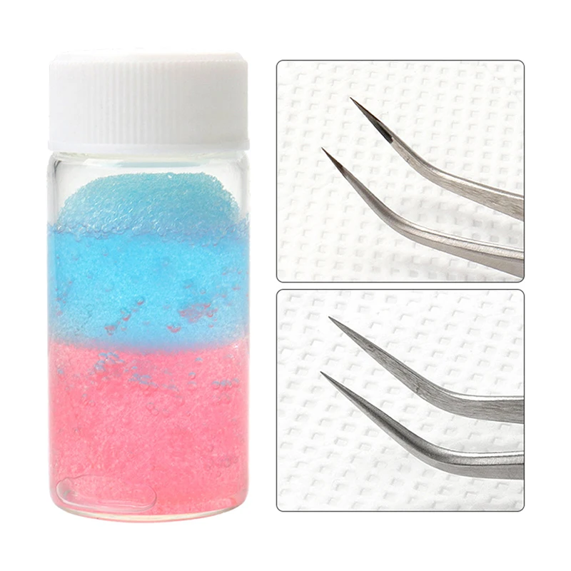 1PCS Eyelashes Tweezers Cleaner Lash Glue Extension Supplies Cleaning Sponge Eyelash Glue Remover Liquid Tweezers Cleaner