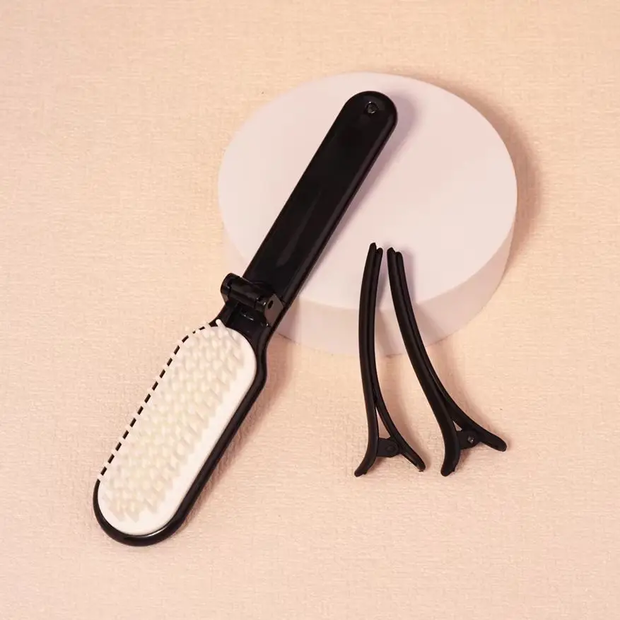 

Расческа для волос и набор для укладки волос, оснащенный складной гребнем и фиксированной заколкой для волос. Специально подходит для париков из натуральных волос.