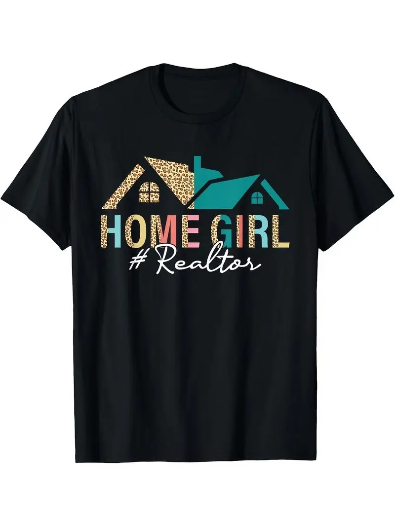 Home Girl #1Strealty Graphic T-Shirt, Unisex Soft Breathable Lightweight, Black Crew Neck, Gift For Real Estate Professionals