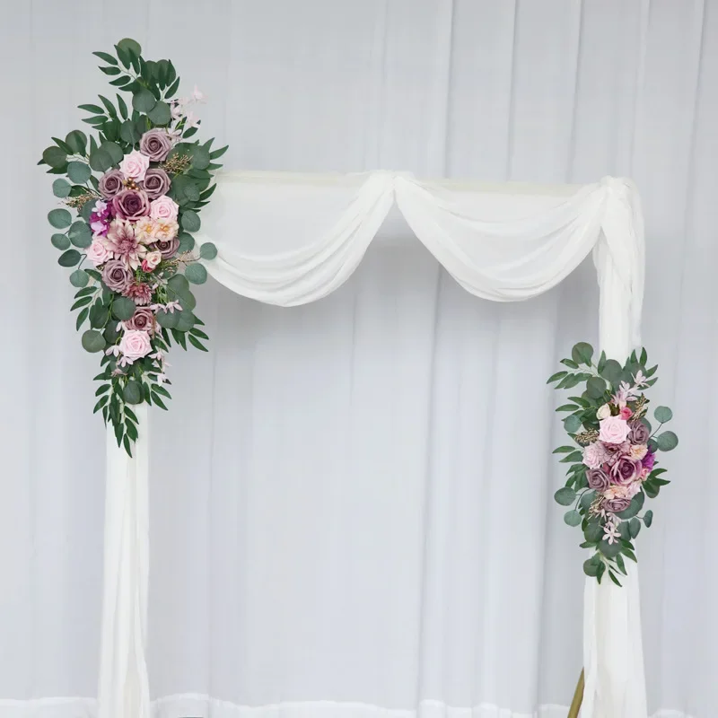 Imagem -03 - Flores Artificiais para Casamento Sinal de Boas-vindas Arco do Casamento Recepção do Partido T-fase Fundo Decorações de Canto Flor Peças Set