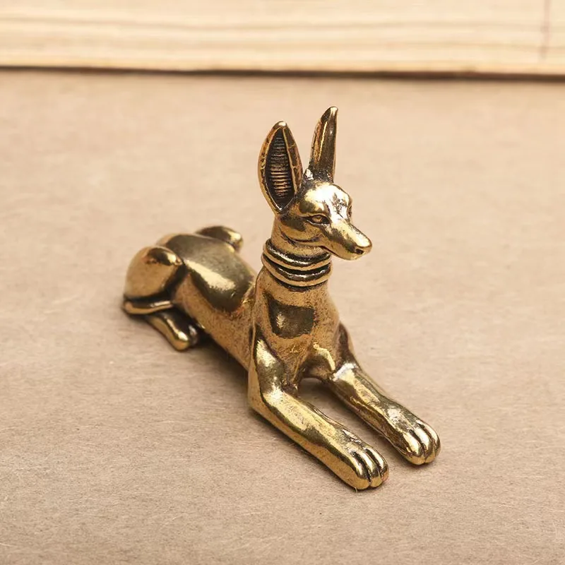 1 Stück Vintage Messing Ägyptischer Pharao Hound Statue – exquisites dekoratives Kunststück für Zuhause, Büro oder Café, ideal für Bücherregale – Detail 4