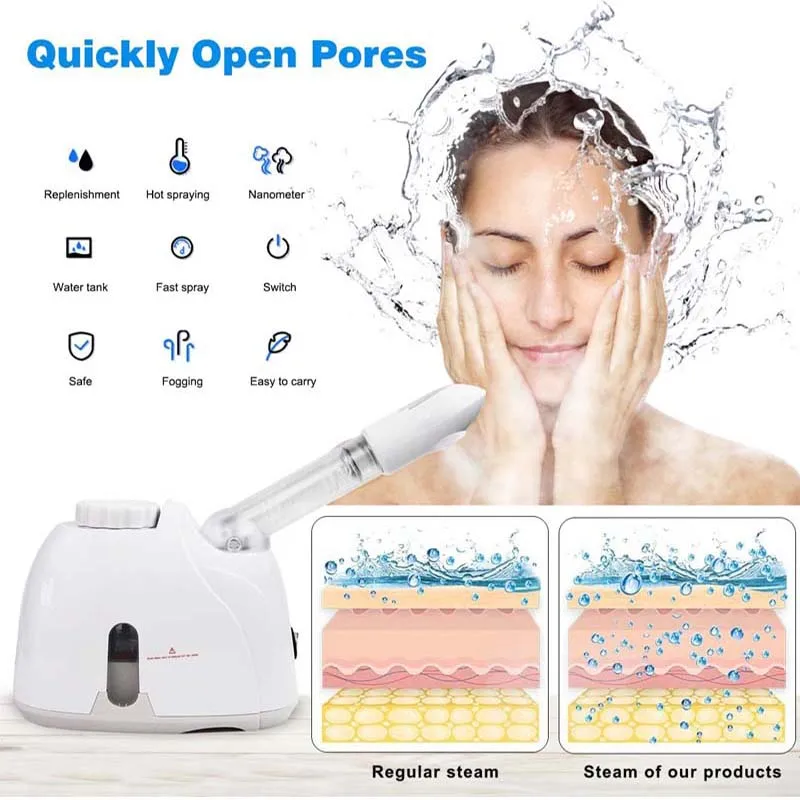 جهاز بخار الوجه الاحترافي المحمول نانو جهاز البخار للوجه المرطب يفتح المسام وإزالة الرؤوس السوداء وتنظيف عميق للوجه #2