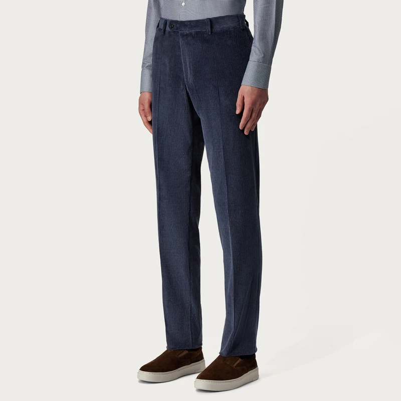 Pantalones clásicos de pana y algodón para hombre, pantalones marrones personalizados de estilo británico, primavera y otoño, novedad de 2024