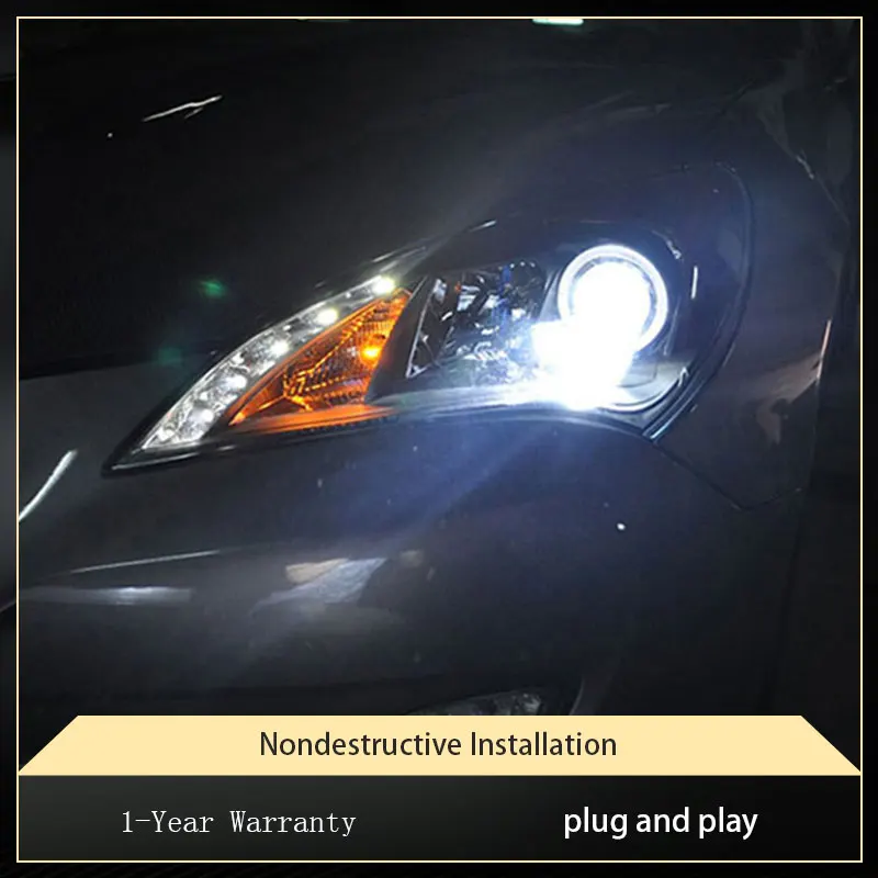 Headlight For Hyundai Rohens Coupe 2009 2010 2011 2012 2013 Fashion Projector Bifocal Lens DRL Signal Lamp Accessories