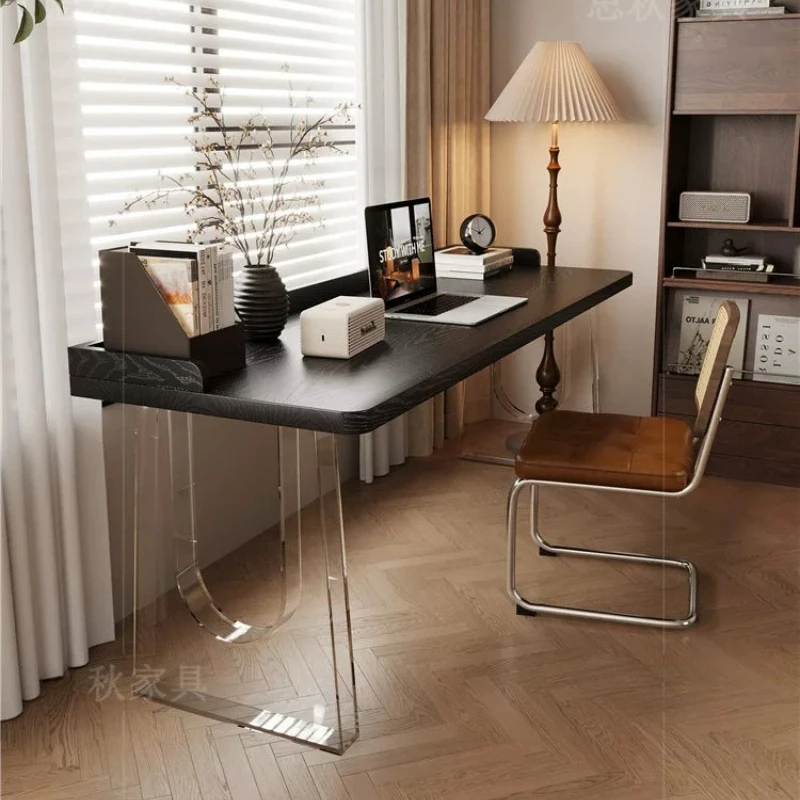 

Modern Acrylic Solid Wood Desk Nordic Creative Study Bedroom Office Desk Living Room Furniture Scrivania Galleggiante FYFD
