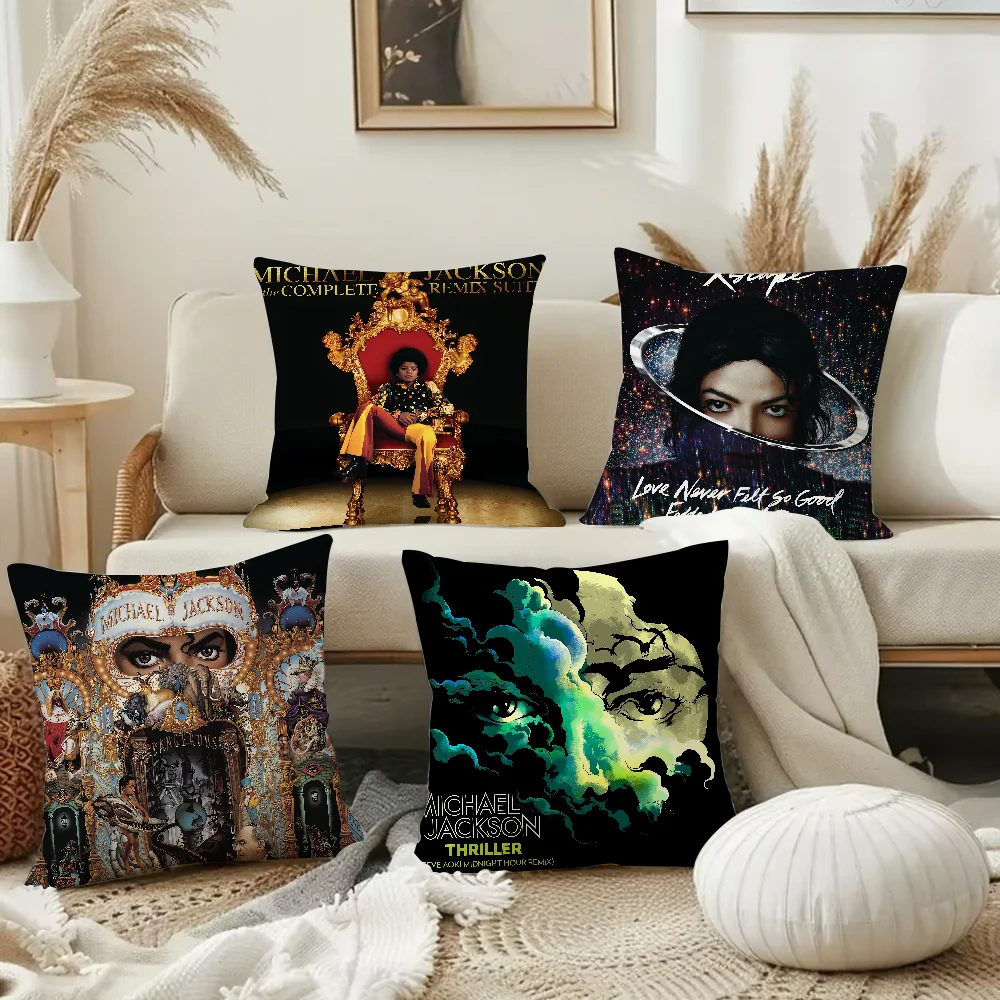 Singer M-MichaelS J-JacksonS Pillow Case Square Double-Sided Printing Sofa Cushion Cover Pillowcase Bedroom Bedside
