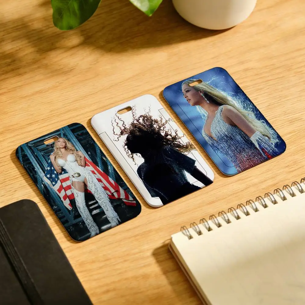Hot Singer B-Beyonce Lanyard Pull Back Clip Holder and Card Holder Rotating Back ID Card Family Gift