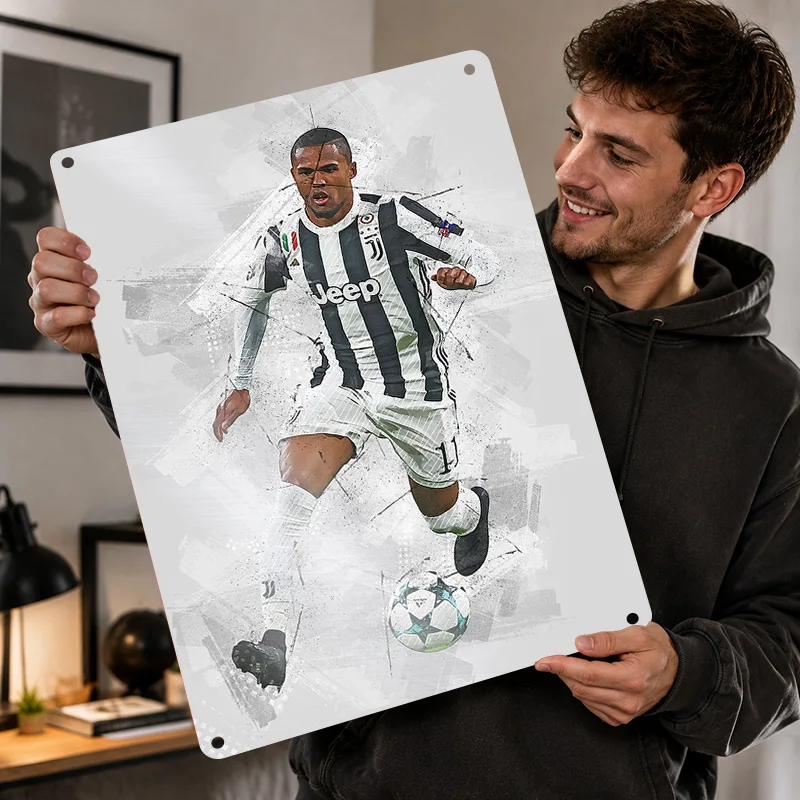 Douglas Costa Ruben Dias Textured Posters Personalized Aluminum Metal Sign Stadium Hero Tribute Wall Art Ideal In Sports Lounge