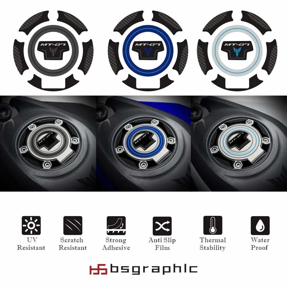 

Motorcycle Fuel gas tank cap pad anti slip sticker declas protection for YAMAHA MT-07 MT07 2025