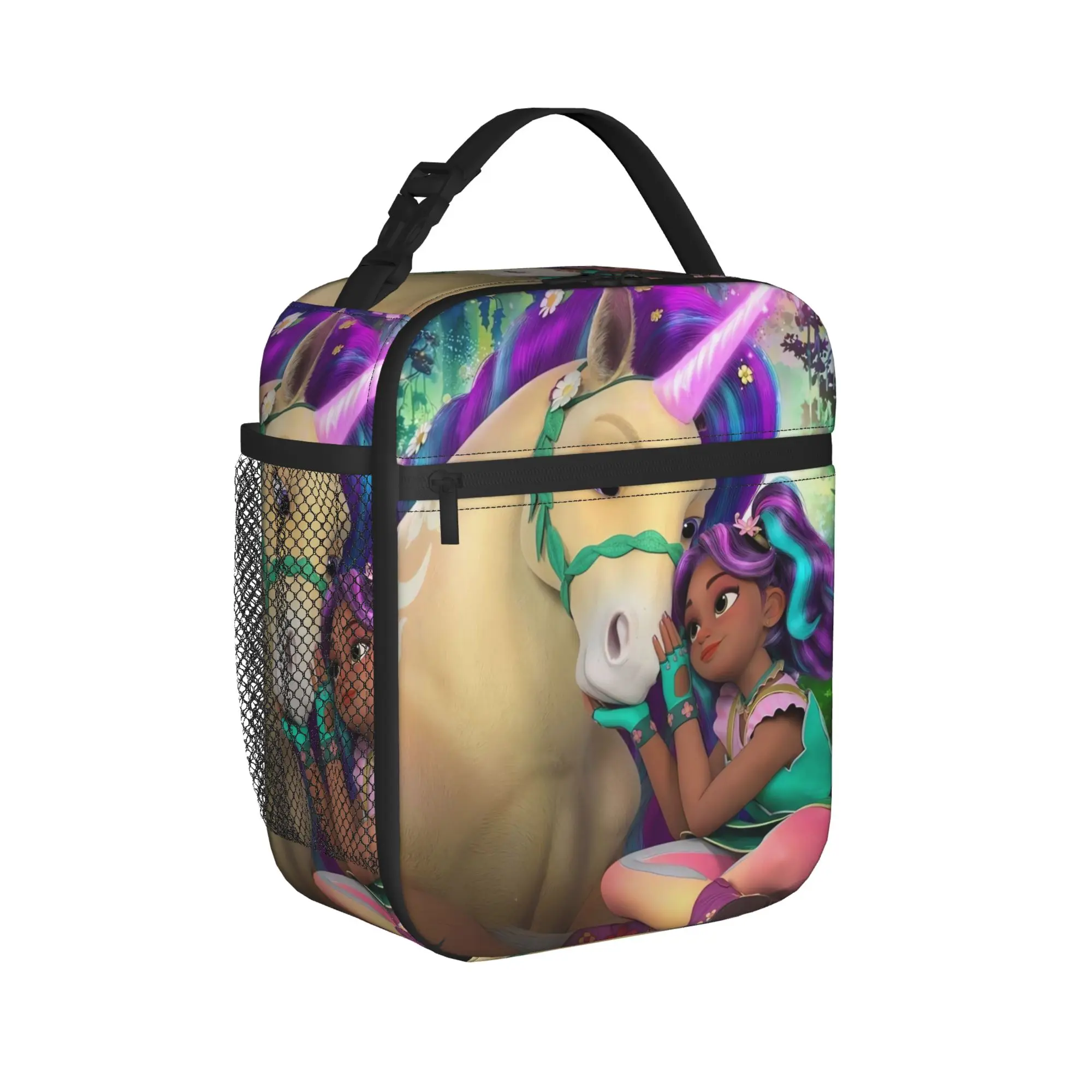 Unicorn Academy Lunch Bag  Portable Zipper Lunch Box Child School Print Cooler Bag Fashion Oxford Thermal Lunch Bags