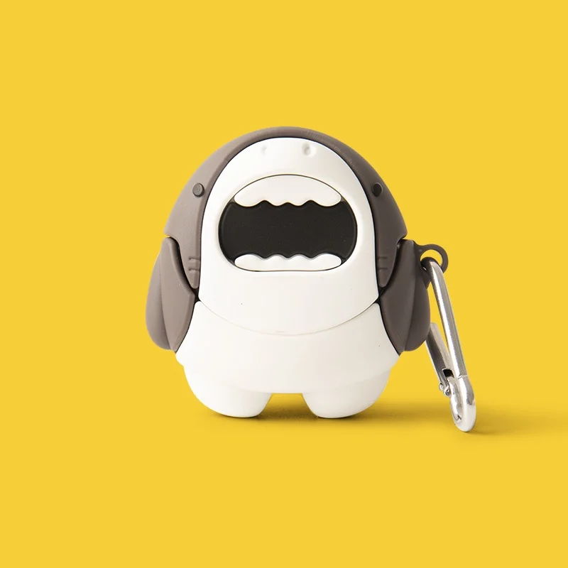 Custodia protettiva Shark Cute Cartoon per OPPO Enco Air 3 Custodia protettiva Bluetooth wireless in silicone morbido Cover OPPO Enco Air3 con gancio