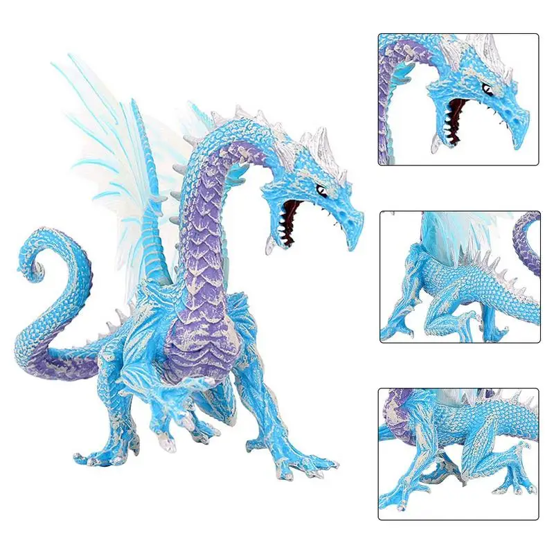 Simulated Dinosaur Figurine Vivid Ice Dragons Model Toys Ornaments For Children's Cognition Imagination Educational Toy Gifts