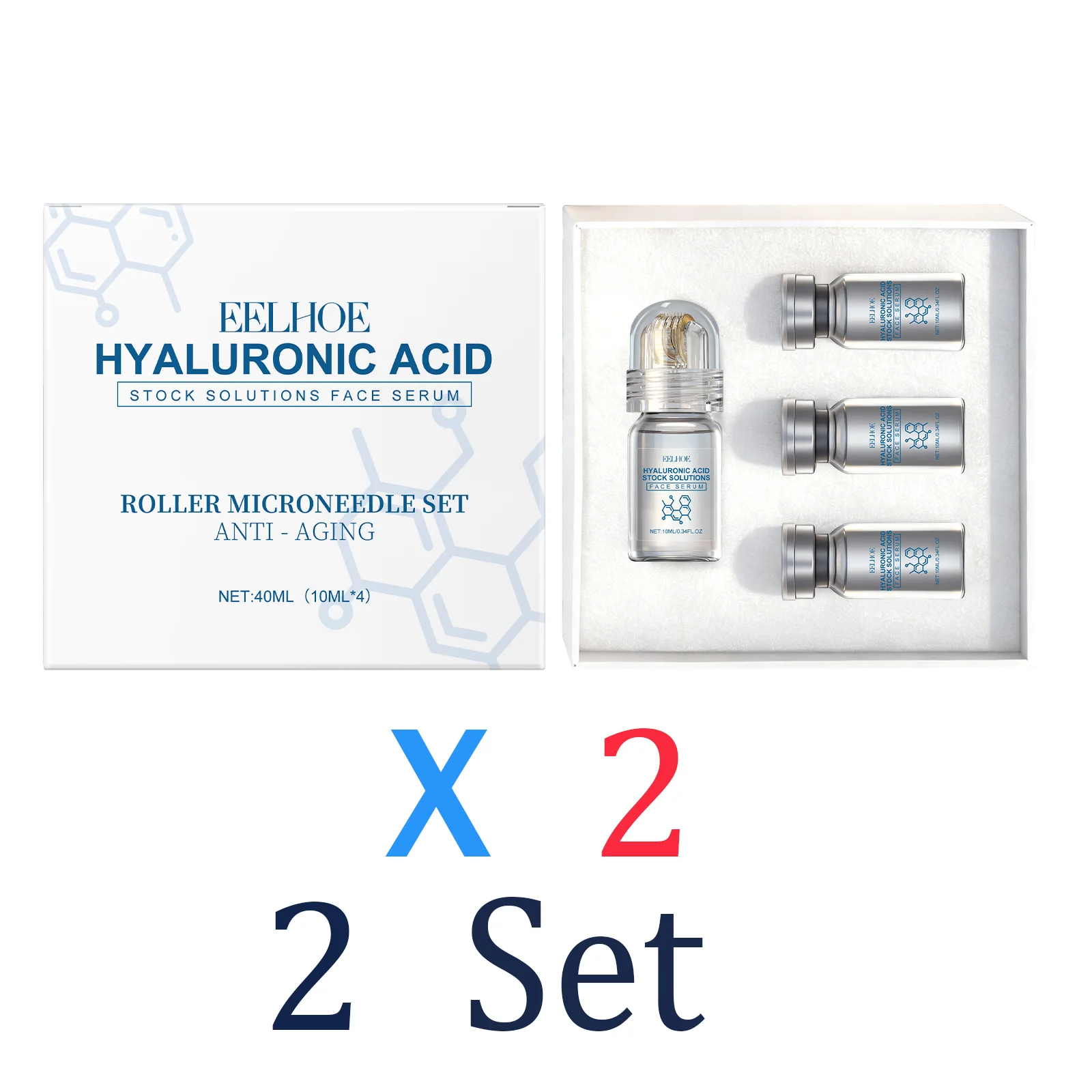 Niacinamide Microneedle serum Gezichtserum Kit 0.25mm Hydraterende Huidverzorgende Winterverzorging Gezichtsroller Dagcrème 30ml