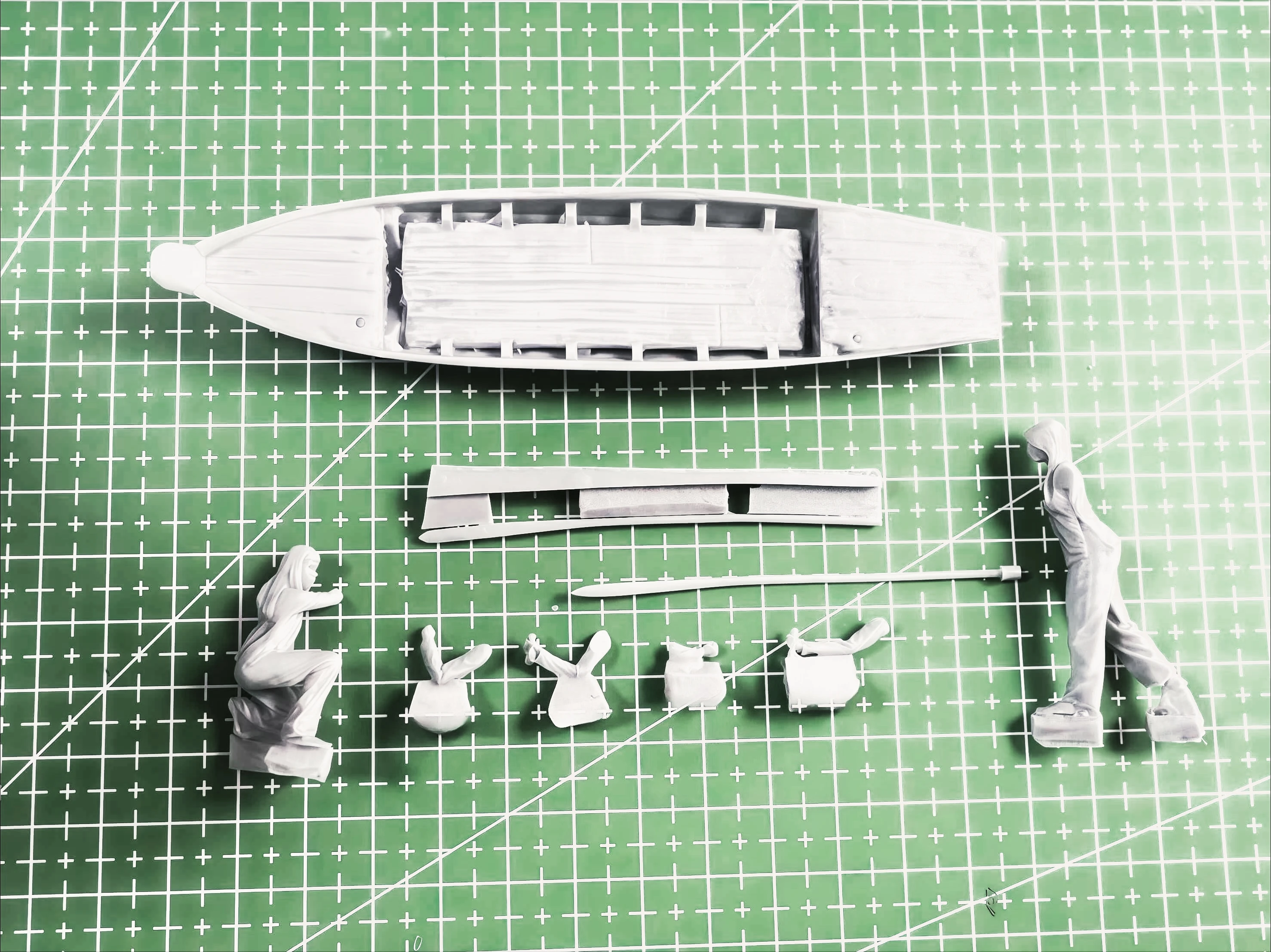 1/35 Cast Resin Model, Scene Model Making Fishing Boat Civilian Model Gk, Uncolored Model