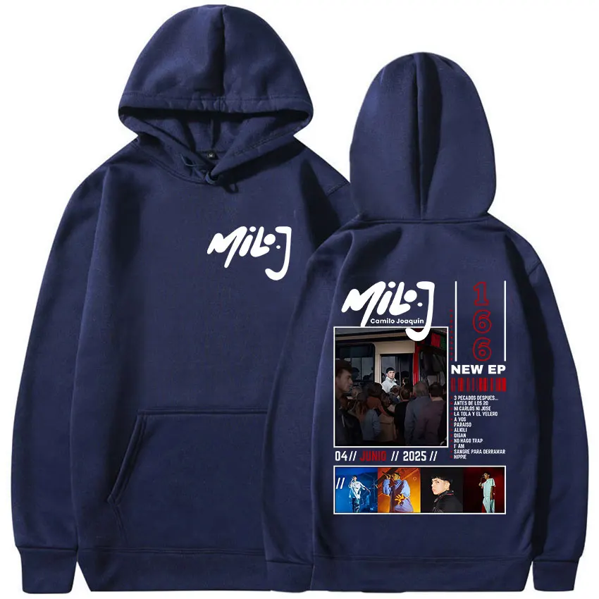 래퍼 마일로 J 166 신상 앨범 2025 프린트 후디 남성 고딕 의류 풀오버 스웨트셔츠 남성 힙합 패션 오버사이즈 후디