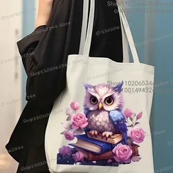 Sac fourre-tout décontracté pour femme, théâtre de fleurs mignon, sac à provisions pour animaux d'interconnexion, animal de dessin animé pour adolescent initié, sacs commpiedmont, sac à main pour femme