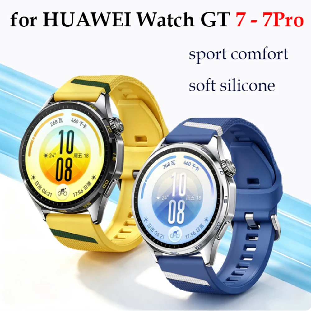 Zweifarbiges Silikonarmband für HUAWEI Watch GT 7 Pro 46mm Ersatz-Armband Sportarmband Correa für Huawei GT 7/6 22mm Armbänder