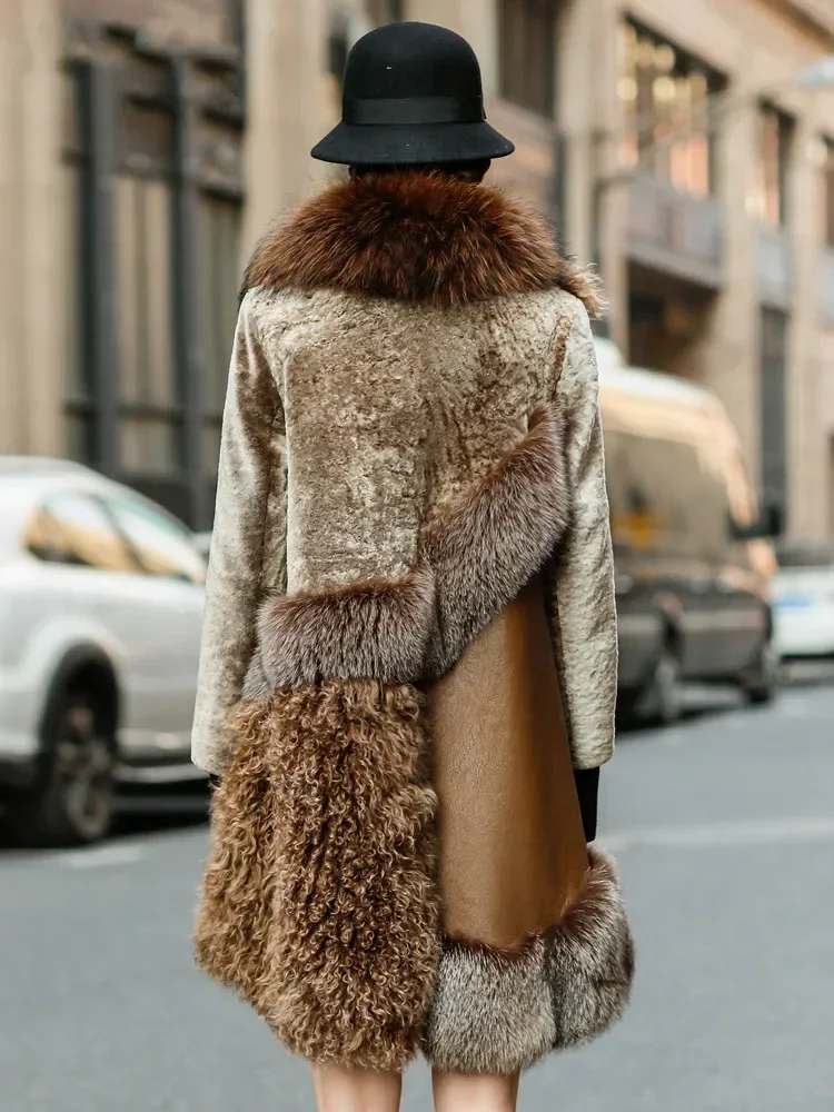 Natuurlijke Bontjas Vrouwelijke Echte Vos Wasbeer Bontkraag Scheerjas Vrouwen Kleding 2024 Koreaanse Vintage Dubbelzijdige Tops Lw2180