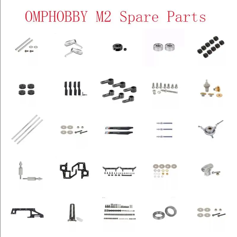 OMPHOBBY M2 Remote-Controlled Helicopter Accessories Bearing Servo Arm Tilt Plate Tail Tube Tail Rotor Receiver Board