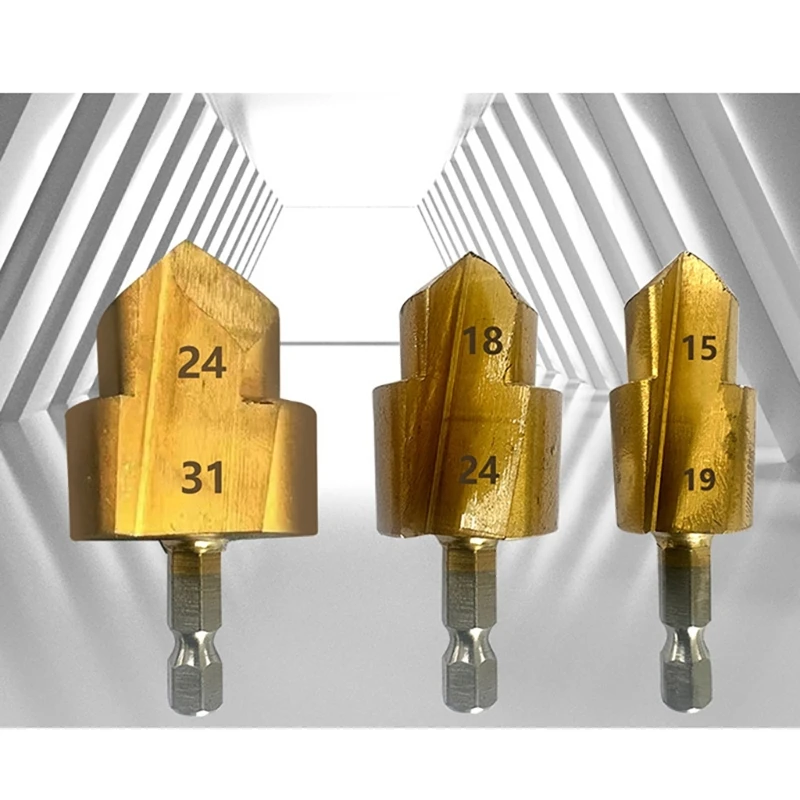 3 Mũi khoan mở rộng ống nước Mũi khoan hình lục giác 6,35mm Bước mũi khoan
