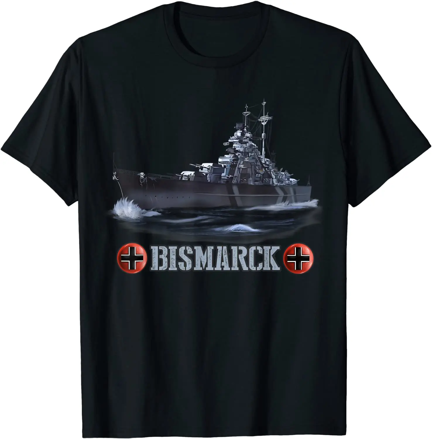 WWII German Naval Bismarck Battleship T-Shirt. Premium Cotton Short Sleeve O-Neck Mens T Shirt New S-3XL