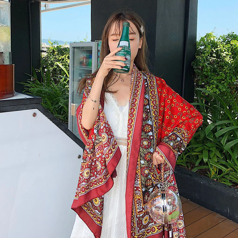 Lady Luxury Brand Summer Print Scarf Women Tassels Prevent Bask In Scarves Ethnic Style Female Photographic Shawl Bufanda Mujer