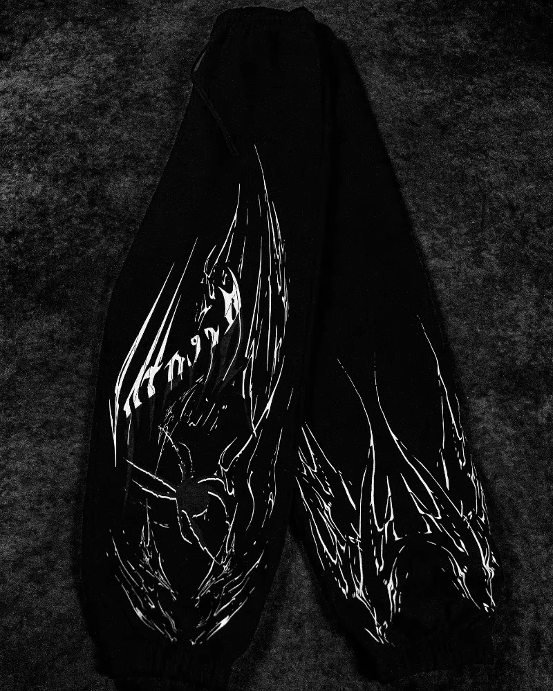 กางเกงขายาวทรงหลวมสไตล์ Y2K ลำลองแนวร็อค ฮิปฮอป ฮาราจูกุ กอธิค พังก์ ปี 2025 พร้อมเสื้อยืดคอกลมผ้าฝ้ายทรงโอเวอร์ไซส์