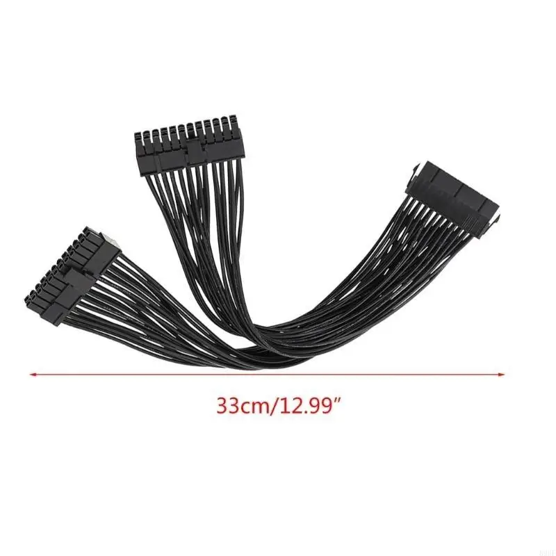 896f atx24pin 1 hingga 2port kabel catu daya 24pin Motherboards Power Extension Cable