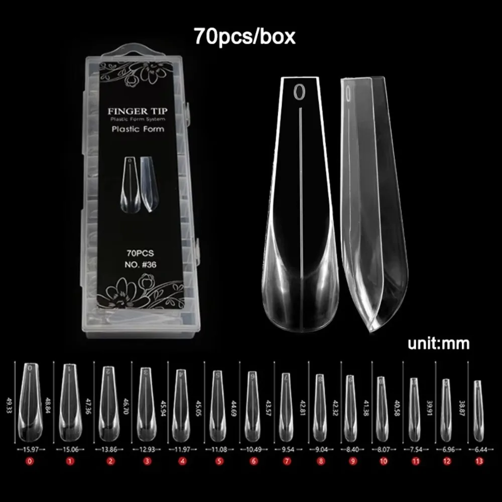 

2025 Poly Nail Gel Nail Extension Molds Curved Stiletto Reusable Manicure Extension Full Cover Nail Design Tools