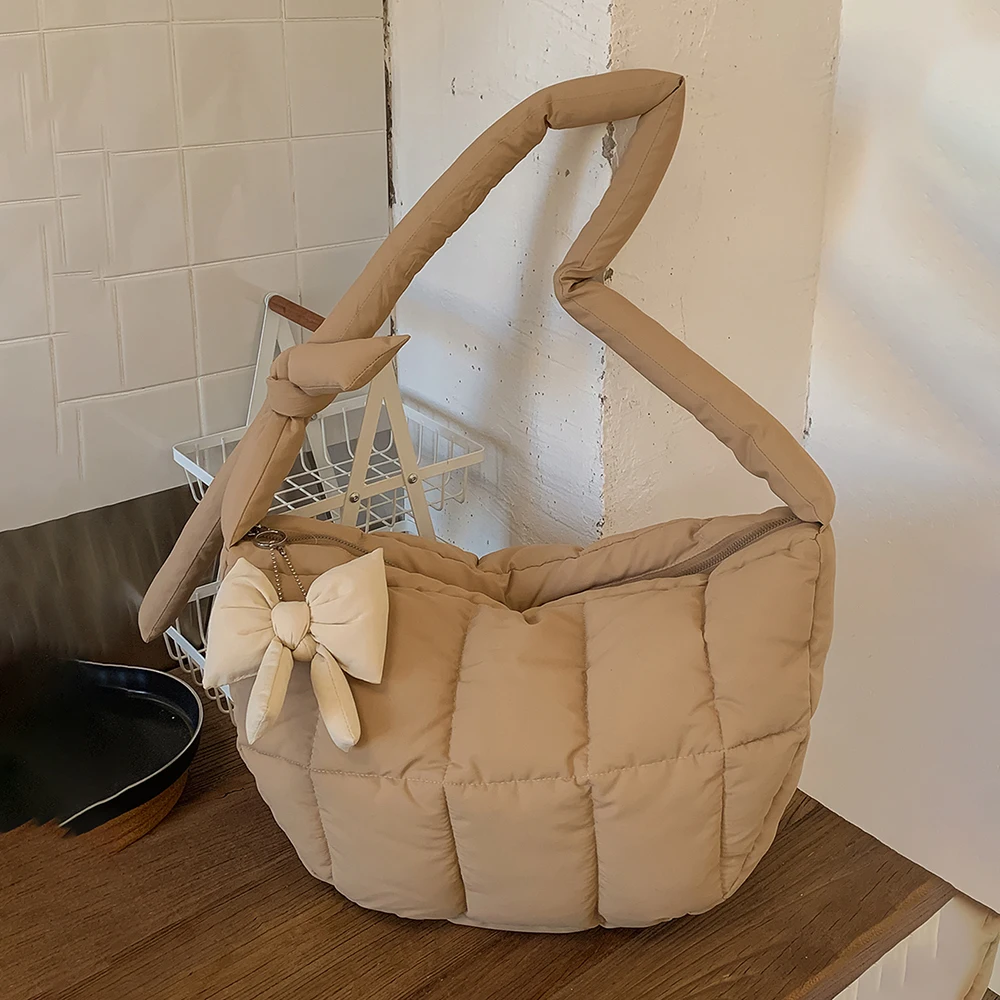 

Женская зимняя сумка через плечо в корейском стиле, однотонные повседневные сумки-мессенджеры большой вместимости, универсальные сумки на плечо для покупок