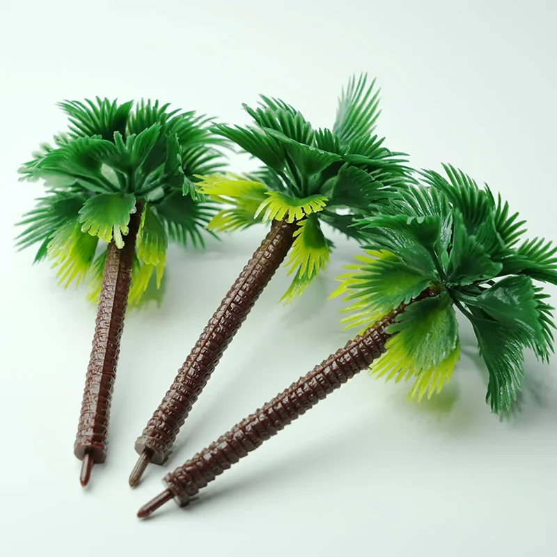 5 個の新しいプラスチックココヤシの木ミニチュア植木鉢盆栽クラフトキット DIY 装飾砂テーブルクリエイティブ趣味